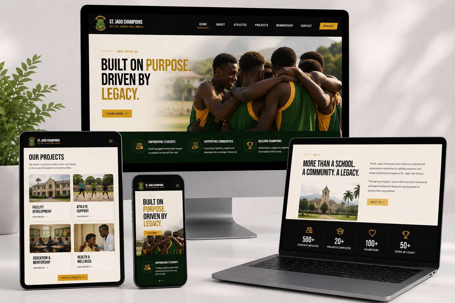 Website design work — St. Jago Champions project